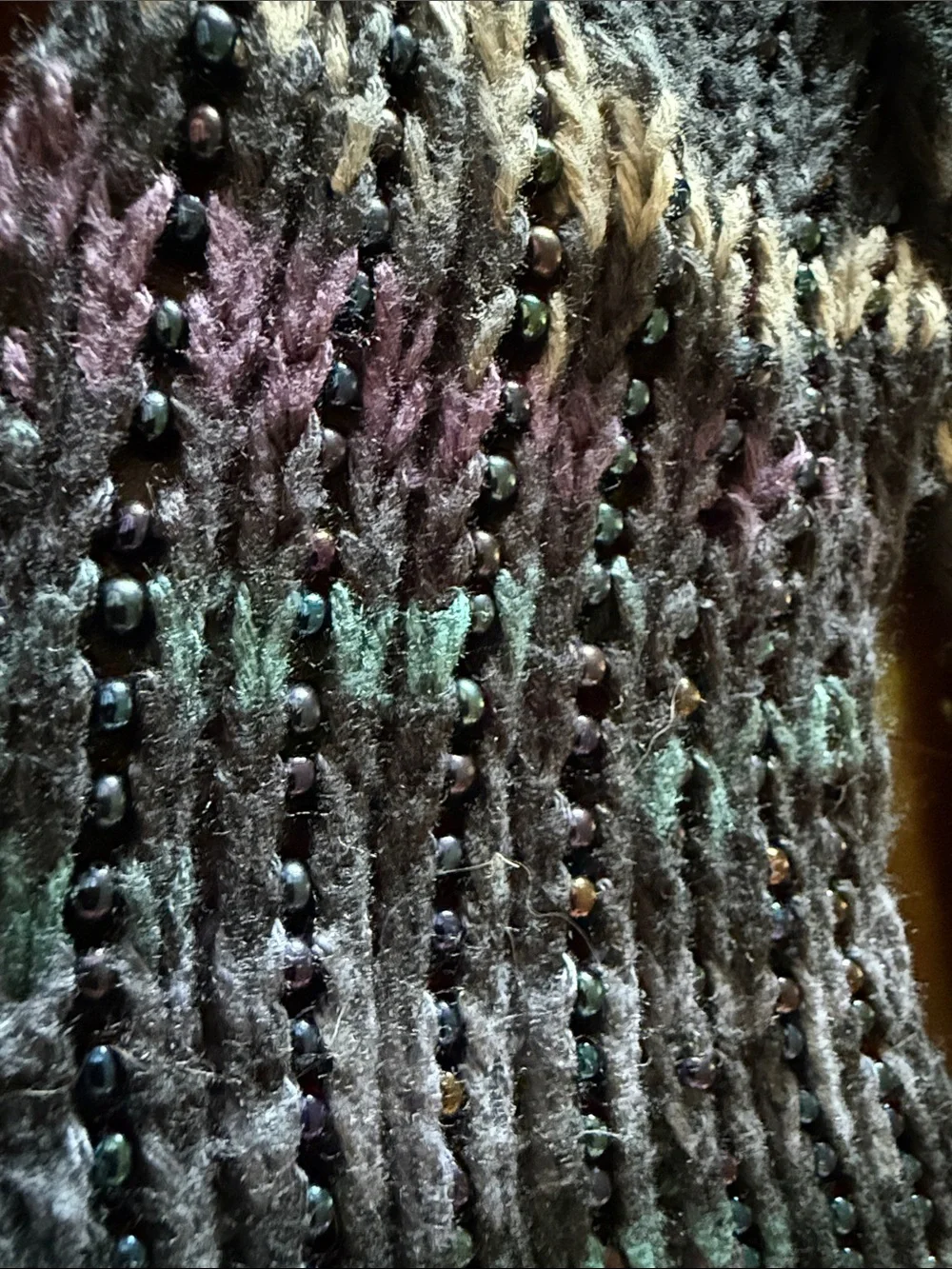 Homemade Vermont Knit Patterned women’s scarf - Black and Blue